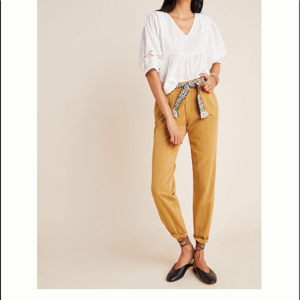 Anthropologie Scout Slim Pleated Pants